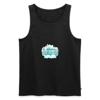More Bubbles Less Troubles Soap Making - Men's Premium Organic Tank Top - black - Front - Michal (187cm)