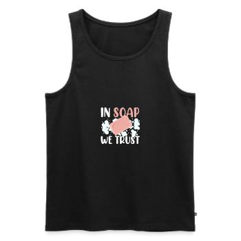 In Soap We Trust Soap Making Soap Making - Men's Premium Organic Tank Top - black - Front - Michal (187cm)