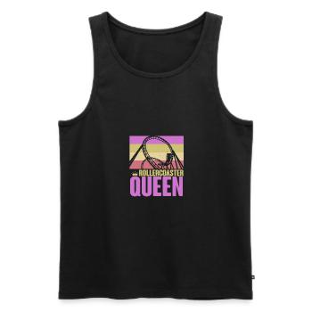 Rollercoaster Queen Roller Coaster pour Femmes Filles - Débardeur bio Premium Homme - noir - Devant - Michal (187cm)
