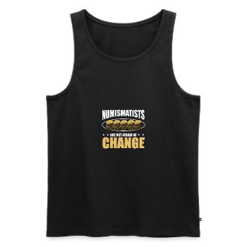 Numismatists Are Not Afraid Of Change für - Männer Premium Bio Tank Top - Schwarz - Vorne - AI Model Male 178 light (178cm)
