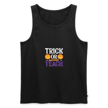Trick Or Teach Halloween Costume for Teachers - Men's Premium Organic Tank Top - black - Front - Michal (187cm)