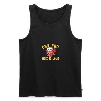 Hibou dont vous avez besoin est amour chouette mignonne pour les femmes - Débardeur bio Premium Homme - noir - Devant - AI Model Male 178 light (178cm)