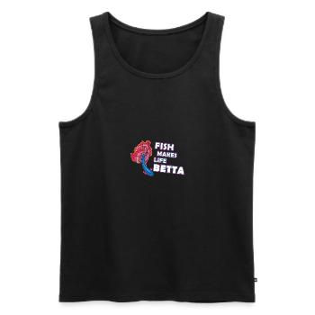 Fish Makes Life Betta Splendens for Men Women - Männer Premium Bio Tank Top - Schwarz - Vorne - AI Model Male 178 light (178cm)