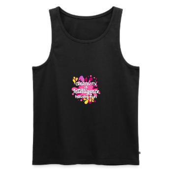 Creativity Is Intelligence Having Fun for Men - Men's Premium Organic Tank Top - black - Front - Michal (187cm)