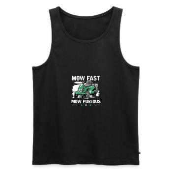 Mow Fast Mow Furious Rasenmäher Rasenmäherrennen - Männer Premium Bio Tank Top - Schwarz - Vorne - Michal (187cm)