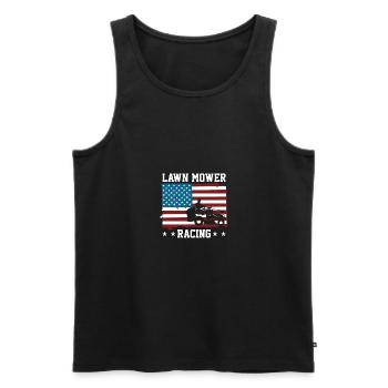 Lawn Mower Racing USA Rasenmäher Rasenmäherrennen - Men's Premium Organic Tank Top - black - Front - Michal (187cm)