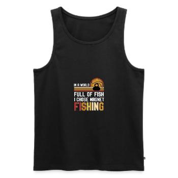 World Full O Fish Magnetfischen Magnete - Männer Premium Bio Tank Top - Schwarz - Vorne - Michal (187cm)
