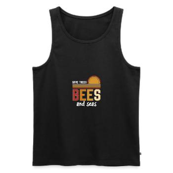Save Trees Bees And Seas Environmental Protection - Men's Premium Organic Tank Top - black - Front - AI Model Male 178 light (178cm)