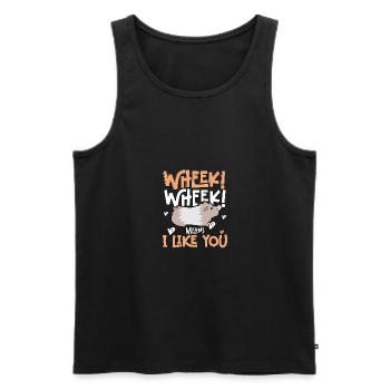 Wheek Wheek Means I Like You Cute Cavy - Men's Premium Organic Tank Top - black - Front - Michal (187cm)