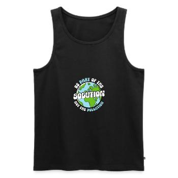 Faites partie de la solution, pas de la pollution - Débardeur bio Premium Homme - noir - Devant - AI Model Male 178 light (178cm)