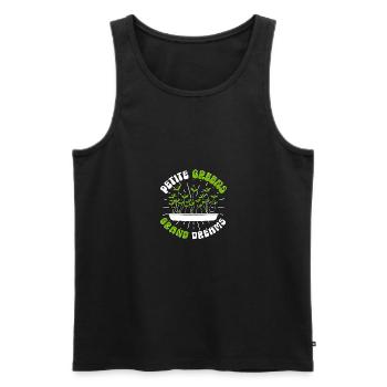 Petite Greens Grand Dreams Gardening Microgreen - Men's Premium Organic Tank Top - black - Front - Michal (187cm)