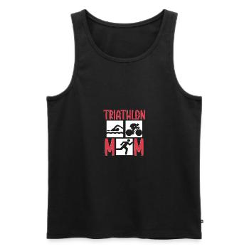 Triathlon Mom für Triathleten - Männer Premium Bio Tank Top - Schwarz - Vorne - AI Model Male 178 light (178cm)