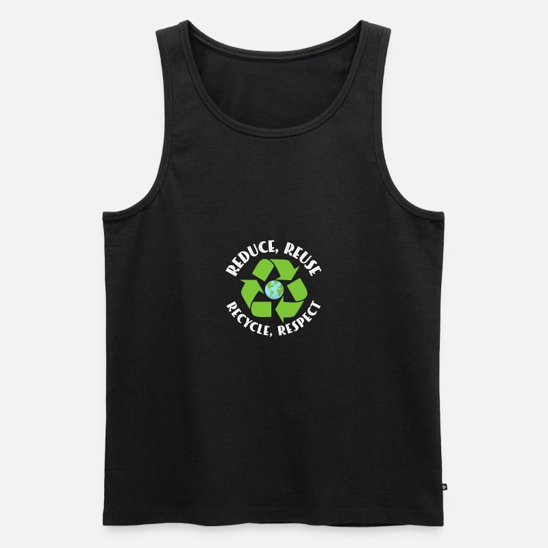 Reduce Reuse Recycle Recyceln Umweltschutz - Männer Premium Bio Tank Top - Schwarz