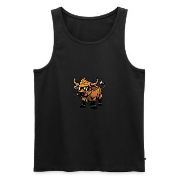 Bull Cool Animal - Men's Premium Organic Tank Top - black - Front - AI Model Male 178 light (178cm)
