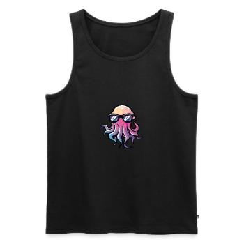 Qualle Cool Tier - Männer Premium Bio Tank Top - Schwarz - Vorne - AI Model Male 178 light (178cm)