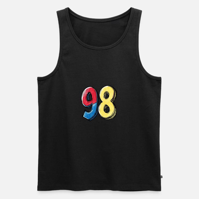 98 Zahl Comic - Männer Premium Bio Tank Top - Schwarz