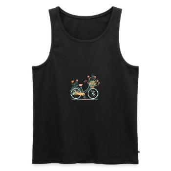 Süße Abenteuer Blumenrad Tour 10 - Männer Premium Bio Tank Top - Schwarz - Vorne - Michal (187cm)