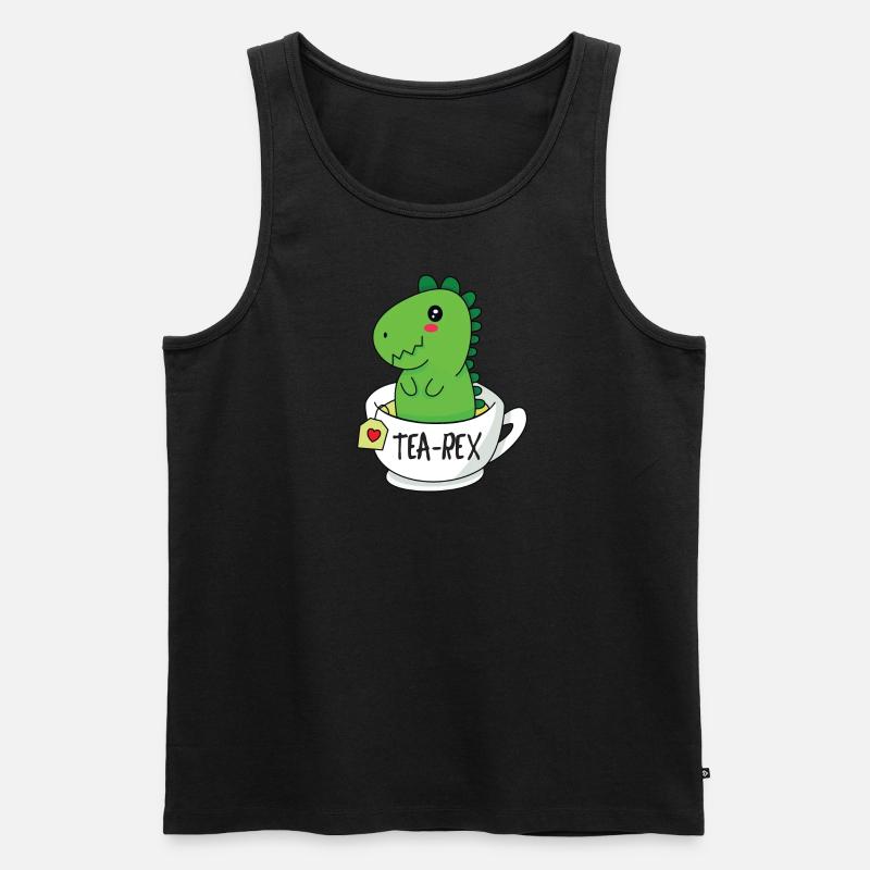 Tea Rex - Männer Premium Bio Tank Top - Schwarz