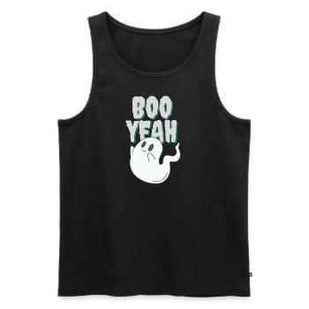 Boo yeah - cute ghost - Men's Premium Organic Tank Top - black - Front - AI Model Male 178 light (178cm)