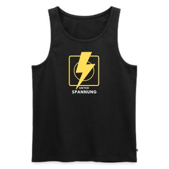Elektriker Elektroniker Strom Spannung Geschenk - Männer Premium Bio Tank Top - Schwarz - Vorne - Michal (187cm)