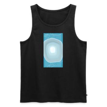 Water drops baby blue abstract design dark - Men's Premium Organic Tank Top - black - Front - AI Model Male 178 light (178cm)
