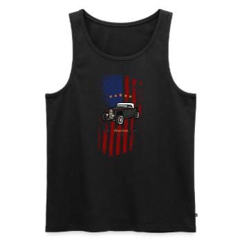 Hot Rod - Men's Premium Organic Tank Top - black - Front - AI Model Male 178 light (178cm)