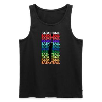 BASKET-BALL. 3 points entrants. - Débardeur bio Premium Homme - noir - Devant - AI Model Male 178 light (178cm)