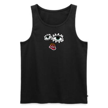abstract face funny and creative - Men's Premium Organic Tank Top - black - Front - Michal (187cm)