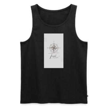 Voyage autour du monde Design - Débardeur bio Premium Homme - noir - Devant - AI Model Male 178 light (178cm)