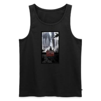 T-shirt creepy forest entering forbidden gift - Men's Premium Organic Tank Top - black - Front - Michal (187cm)