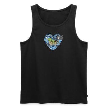 Détresse des poissons - Débardeur bio Premium Homme - noir - Devant - AI Model Male 178 light (178cm)