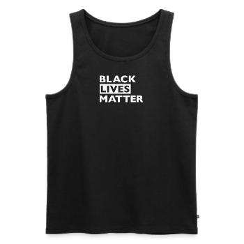 Black Lives Matter Weiß - Männer Premium Bio Tank Top - Schwarz - Vorne - Michal (187cm)