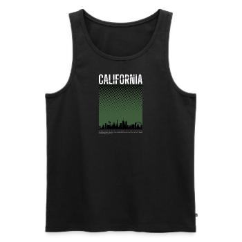 Welcome to california - Men's Premium Organic Tank Top - black - Front - AI Model Male 178 light (178cm)