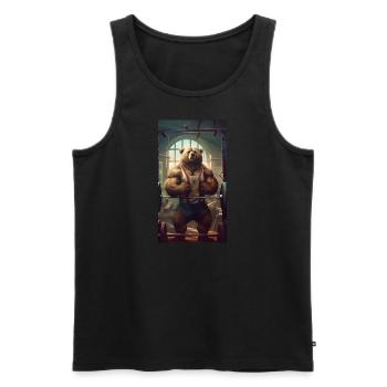 Training - Männer Premium Bio Tank Top - Schwarz - Vorne - Michal (187cm)