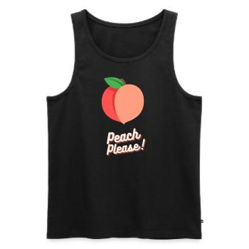 Peach Please - Männer Premium Bio Tank Top - Schwarz - Vorne - AI Model Male 178 light (178cm)