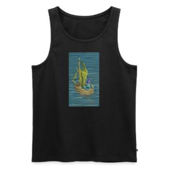 Frösche in einer Nussschale - Männer Premium Bio Tank Top - Schwarz - Vorne - Michal (187cm)