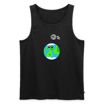 Erde und Mond Cute Planets. - Männer Premium Bio Tank Top - Schwarz - Vorne - Michal (187cm)