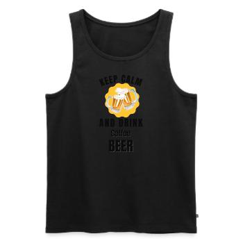 Restez calme et buvez de la bière - Débardeur bio Premium Homme - noir - Devant - Michal (187cm)