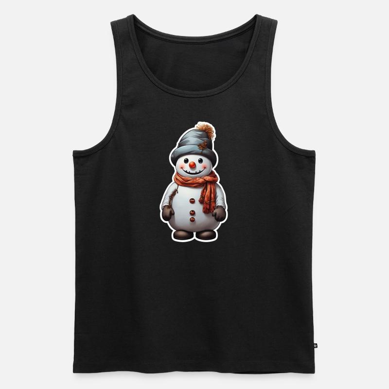 Schneemann - Männer Premium Bio Tank Top - Schwarz