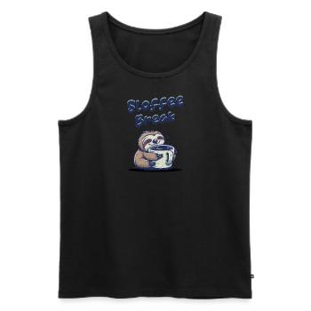 Coffee break sloth sloffee - Men's Premium Organic Tank Top - black - Front - AI Model Male 178 light (178cm)