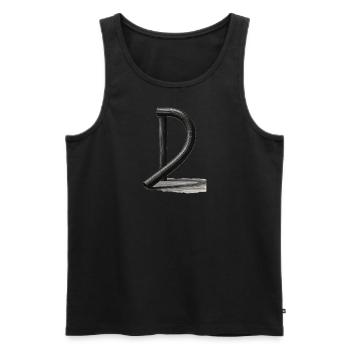Stylish Letter D – Artistic Brush Style - Men's Premium Organic Tank Top - black - Front - AI Model Male 178 light (178cm)
