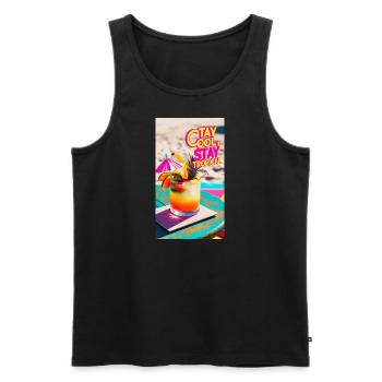 Restez au frais Restez tropical - Débardeur bio Premium Homme - noir - Devant - Michal (187cm)