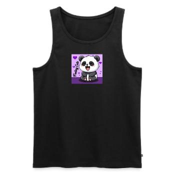 Panda - Feeling Cute - Männer Premium Bio Tank Top - Schwarz - Vorne - AI Model Male 178 light (178cm)