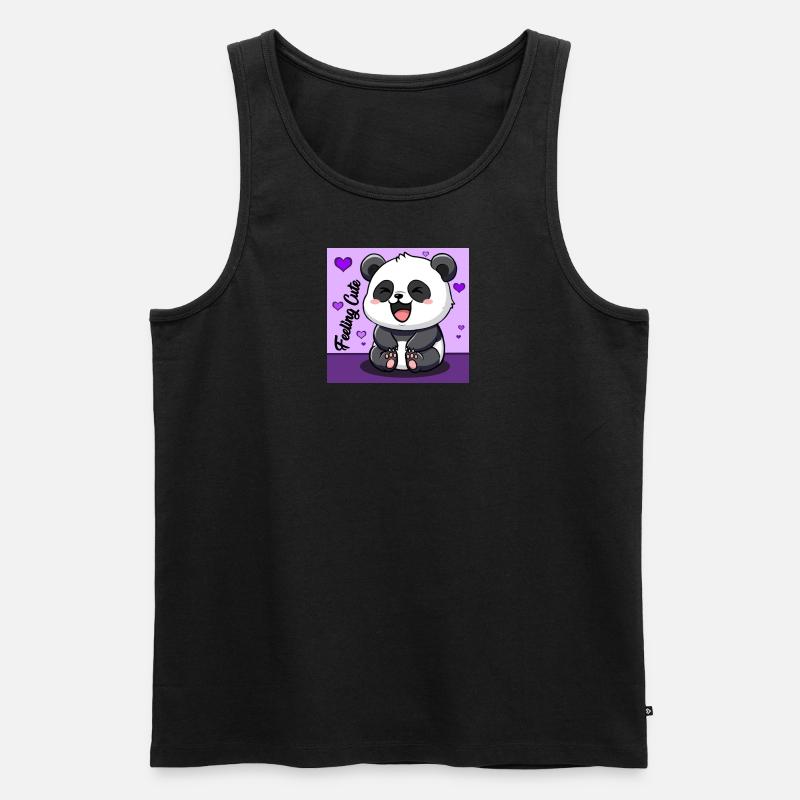 Panda - Feeling Cute - Men's Premium Organic Tank Top - black