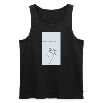 Hellblau Schwarz Blau Fineline Minimal Kunst Fr - Männer Premium Bio Tank Top - Schwarz - Vorne - Michal (187cm)