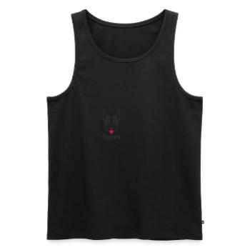 Cute Puppy T-shirt Design - Männer Premium Bio Tank Top - Schwarz - Vorne - AI Model Male 178 light (178cm)