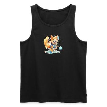 Japanese dog Shiba Inu Ball Sport - Men's Premium Organic Tank Top - black - Front - Michal (187cm)