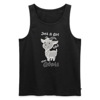Just A Girl Who Loves Goats - Men's Premium Organic Tank Top - black - Front - Michal (187cm)