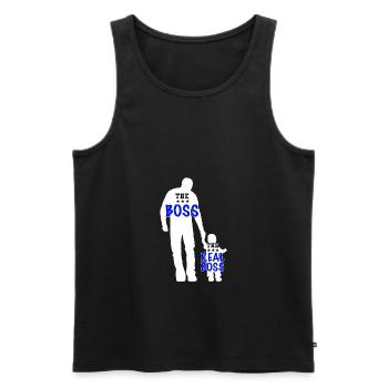 Father and Son Dad and Son Boss Partner Look - Men's Premium Organic Tank Top - black - Front - Michal (187cm)