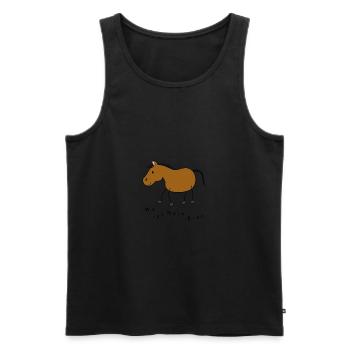 Wo is mein Bier Strichpferd - Männer Premium Bio Tank Top - Schwarz - Vorne - Michal (187cm)